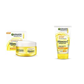Garnier Skin Naturals Face Express aclara crema hidratante tono uniforme con fps 30  Gel de limpieza Tono Uniforme con Vitamina C Express Aclara...   
