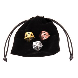 Dynamic 3pcs Solid Metal D20 Polyhedral Dice Set Bright Copper Chrome Silver Gold D & D