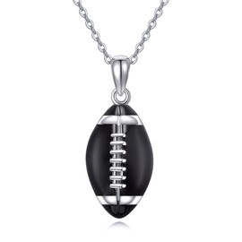 ONEFINITY Football Necklace 25 Sterling Silver Football Pendant Gift Jewellery for Girls Boys, Sterling Silver