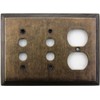 Classic Accents Deco Aged Antique Brass 3 Gang Wall Plate