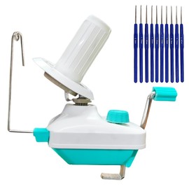Avvolgitore per gomitoli di filato, avvolgitore per gomitoli, facile da installare e usare, robusto, include 10 uncinetti di dimensioni