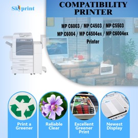 MP C6003 Toner Cartridge Black Cyan Yellow Magenta Replacement for Ricoh Aficio Lanier Savin MP C6003 C4503 C5503 C6004 C4504ex C6004ex Series Printer.(4-Pack 841849 841851 841852 841850)