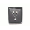 DIVINE ELEGANCE STERLING SILVER & CZ'S SOLITAIRE EARRINGS & NECKLACE