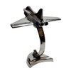 Ornate International Brass Antique Jet Plane On Stand, Table Top