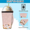 Animal Cat Paw Print Reusable Iced Coffee Sleeve with Handle