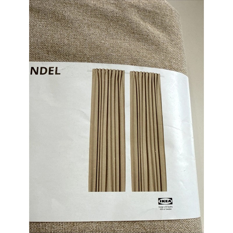 IKEA ROSENMANDEL Room Darkening Curtains 1 Pair (2 Panels) Yellow-beige