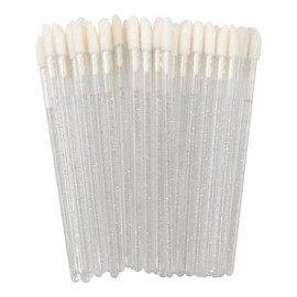 HIGHROCK 50Pcs Lip Brush Make Up Brushes Lipstick Lip Gloss Wands Applicator Tool (Transparency)