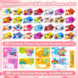 28Pcs Pull Back Planes Toys Easter Basket Stuffers for Toddlers Kids Boys Girls Easter Eggs Fillers Stuffers Bulk Easter Party Favors Easter Egg Hunt Supplies Goodie Bags Classroom Prizes Toys Gifts