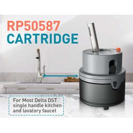RP50587 Single Handle Compatible with Delta Repair Kit,Lavatory Kitchen Shower Faucet Valve Assembly,Works with DIAMOND Seal Technology Models Featuring a 36 mm Motion Cartridge, RP51503 Bonnet Nut