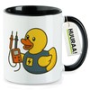 Huuraa Kaffeetasse Quietscheente Elektronik Comic Gummiente Geschenk 330ml Schwarz Quietscheente