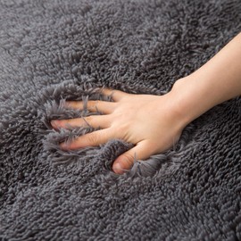 lekeplus Rugs Living Room Large Rugs Bedroom Anti Skid Rug Shaggy Soft Rug for Living Room Bedroom Play Area Kids Room Luxury Decorative (Grey 80x160cm)