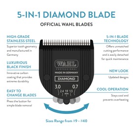 WAHL Professional Animal 5-in-1 Diamond Blade Arco, 5 Style Groom, Bravura, Chromado, Creativa, Figura, and Motion Pet, Dog, and Horse Clippers (41854-7526)