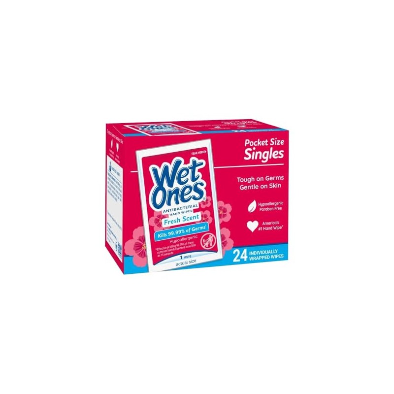 Wet Ones Moist Wipes Fresh Scent Anti Bacterial Singles -