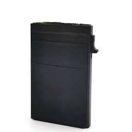 aiyraa Pop Up Wallet RFID Card Holder, Minimalist Metal Card Holder Wallet, Push Button Wallet for Men, Slim RFID Blocking Secrid Style, Holds 1-5 Cards and Cash Mens Gifts (Black)