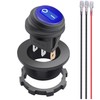 weideer 12V Round Rocker Switch Waterproof with Shell Blue LED