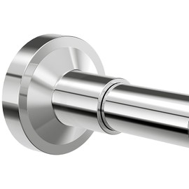 Bonpally Shower Curtain Rod 32-47 Inches Adjustable, Non-Slip Spring Tension Shower Rod for Bathroom, Window, Room Divider, Chrome