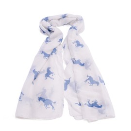 REINDEAR Western Horse Animal Print Cowboy Ranch Wrap Shawl Neckerchief Scarf (White)