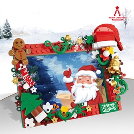 amireed Fun Christmas Picture Frame Building Block Sets 207pieces Craft Kit Kid Room Decor Photo Frame Art Making Kit for Girl or Boy Birthday Gift