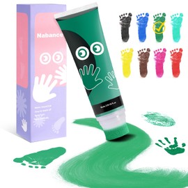 Nabance 2.54 fl oz Green Baby Hand and Footprint Friendly Ink Paint, Dog Cat Paw Print Safe Ink, Non-Toxic Acid-Free, Safe Gentle for Home School Christmas New Year DIY Keepsake