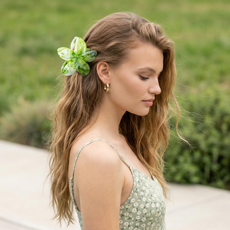 Mollettone Capelli Donna Fiori, Set di 4 Pinze Per Capelli