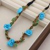 Allereyae Flower Hairband Blue Floral Hairbands Flower Crown Headband Floral