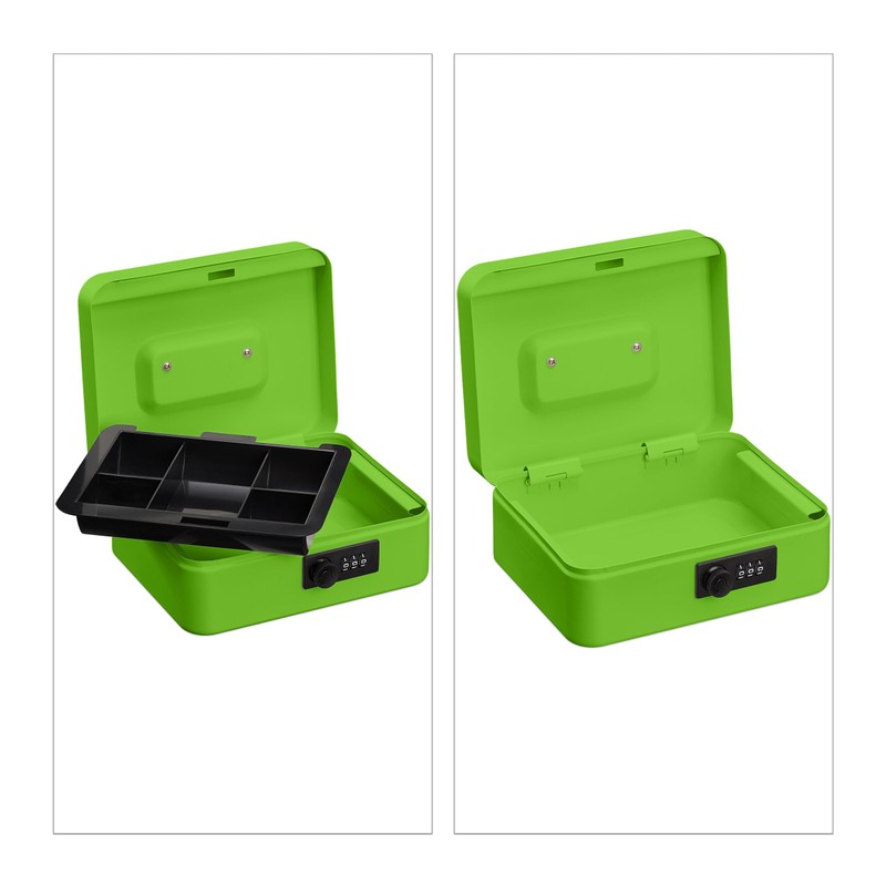 Relaxdays Cash Box, Coin Counter Tray Combination Lock Change &