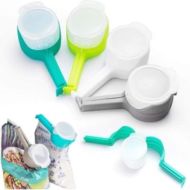 4 piezas de clips para bolsas con pico de vertido, clips de sellado para almacenamiento de alimentos con picos de vertido, clips para bolsas de alimentos, clips de cocina, clips para bolsas de virutas