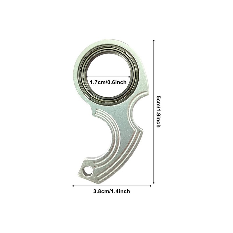 2PCS Finger Keychain Spinners, Aluminum Alloy Keychain Spinner Toy Novelty