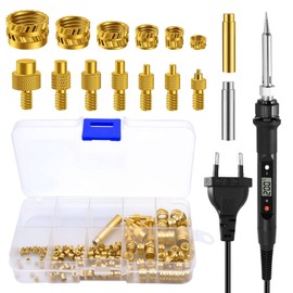 Soldering Iron Set, Soldering Tips Thread Insert Set LED Display Adjustable Temperature Universal 936 Soldering Iron Tips for Thread Insert Melting Nuts M2 M3 M4 M5 M6 M8 Compatible 3D Printer