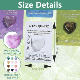 12Pcs Healing Crystals, Crystal Gifts for Women, Healing Crystals Heart Crystal Gifts for Women, Chakra Stones for Meditation, Spiritual Wellness, Thoughtful Present for Women Men, Healing Crystals