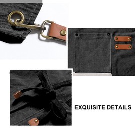 MODY RODY Durable Chef Apron with Pockets for Cooking in Kitchen, Cross Back Protective Waitress Aprons for Men Women Serves Baker Artist Craftsman