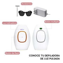 SPOWAY Depiladora Luz Pulsada IPL Depiladora Laser Definitiva Maquina Depiladora Mujer y Hombr Maquina Luz Pulsada Maquina Laser Depilar para Cara Línea Bikini Piernas Axilas, Blanco