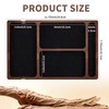 Valet Tray, Multi-Space Acacia Wood Leather Surface Desk Organizer Tray