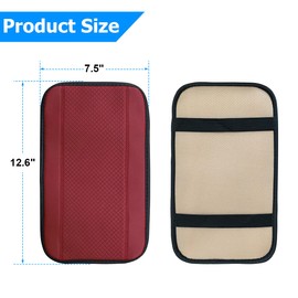 Adunsiaoto Car Center Console Cover Pad Leather Auto Armrest Cover, Car Center Console Cushion Pad, Leather Armrest Cushion for Cars, Universal for Vehicle SUV Truck Car Accessories(Burgundy)