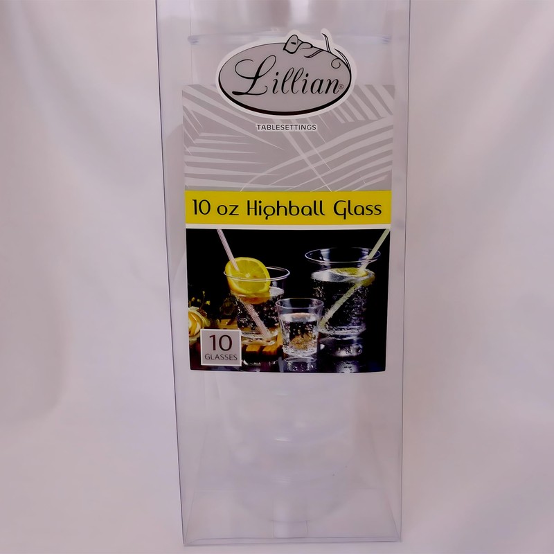 Lillian Tablesettings 10-Piece Highball Glasses Set, 10-Ounce, Clear
