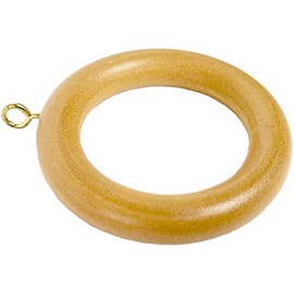 Wooden Curtain Rings Fits 35mm Diameter Pole Pack of 6 Beech Effect