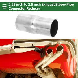 X AUTOHAUX Mandrel Exhaust Pipe Adapter Concentric Reducer Car Exhaust Pipe Tubing Piping Adapter 2.25" OD to 2.5" OD 5" Length 201 Stainless Steel Silver Tone
