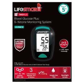 LifeSmart Buy Lifesmart Two Plus Blood Glucose B-Ketone Monitor System LS-946N (Non-Bluetooth, Device Only) Online | Chempro Chemists