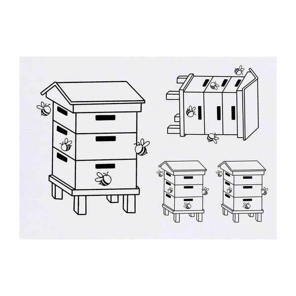 Azeeda 4 x 'Bienenstock' Temporäre Tattoos - Wasserfest, Hautfreundlich &