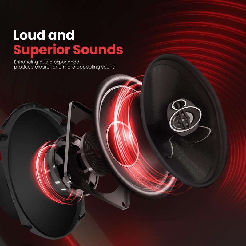 Pyle 3-Way Universal Car Stereo Speakers - 300W 4" x
