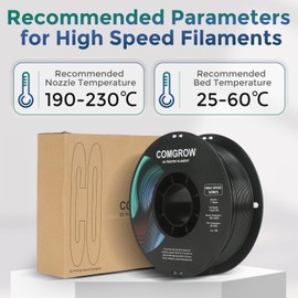 Comgrow Rapid PLA Filament 1.75mm, 30-600mm/s High Speed Printing, 3D Printer Filament High Speed PLA for Fast Printing 1KG Spool (2.2 LBS), Dimensional Accuracy +/- 0.02mm Brown