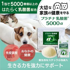 Cat Lactic Acid Bacteria Supplement, For Dogs, For Cats, Platinum Lactic Acid Bacteria 5000α (5 Packs), Lactic Acid Bacteria Lab, Pet Supplement, Cat Stomach Tone, Constipation, Immunity, Eye Fat,