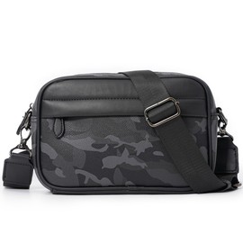 Men's Small Shoulder Bag,Multi Pocket Cross Body Bag,Messenger Bag,Durable Wear-resistant and Waterproof for Work and Travel. (A-Black)
