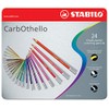 STABILO CarbOthello Pastel Chalk Pens, 24 Metal Cases, 1 Pack,