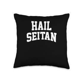 Hail Seitan Funny Vegan Saying Vegetarian Cool Slogan Graphi Throw Pillow