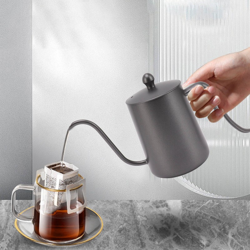 Spout Coffee Pot Professional 600ml Capacity Stainless Steel Gooseneck Coffee