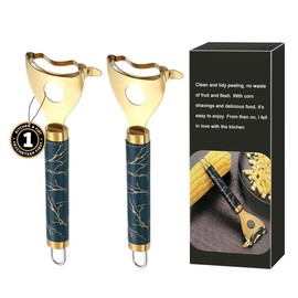 Peuesty Cobb Gobbler Corn Shucker,Corn Cob Stripper Tool,Corn Peeler for Corn on the Cob,Corn Stripping Tool,304 Stainless Steel,Corn Thresher Tool,with Suspending Holes and Quick Drying (2pc)