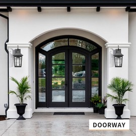 Darkaway Large Outdoor Wall Lights for House, 18inch Exterior Lighting Fixtures Wall Mount Outdoor Porch Lights Waterproof Black Outside Sconce Lights with Water Ripple Glass for Patio Hallway Garage