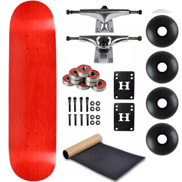 Moose Complete Skateboard Stain Red 8.5" With Silver Trucks and