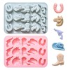 2 Pack Cowboy Silicone Molds Western Themed Chocolate Molds Cowboy